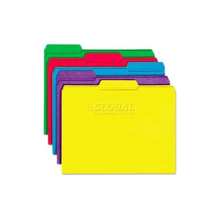 Universal Universal File Folders, 1/3 Cut Double-Ply Top Tab, Letter, Assorted Colors, 100/Box UNV16166***